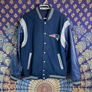 New England Patriots wool & leather bomber jacket